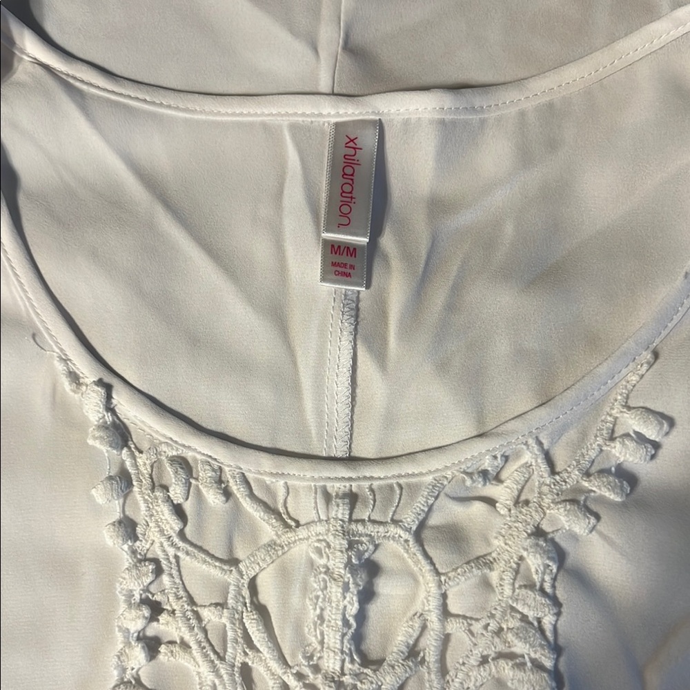 White Lace Detail Top